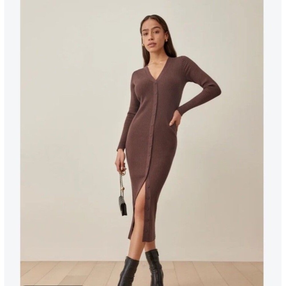 Reformation Ribbed Sweater Dress - Picture 2 of 9